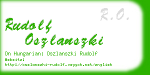 rudolf oszlanszki business card
